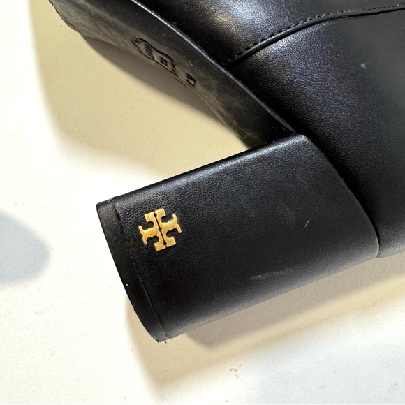 Tory Burch Brooke Perfect Black Calf Leather Ankle Booties Minimalist Size 8.5 - Picture 10 of 16